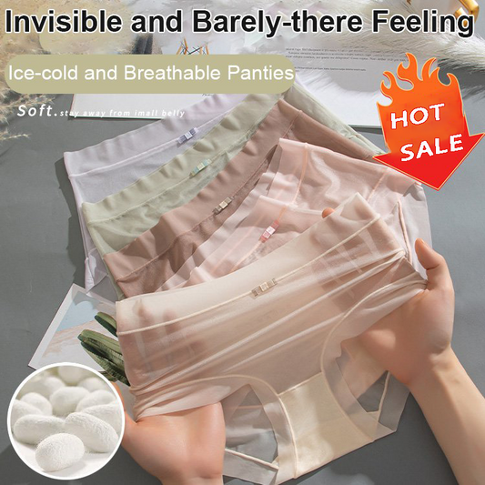 Ultra-thin ice silk cool seamless panties for women