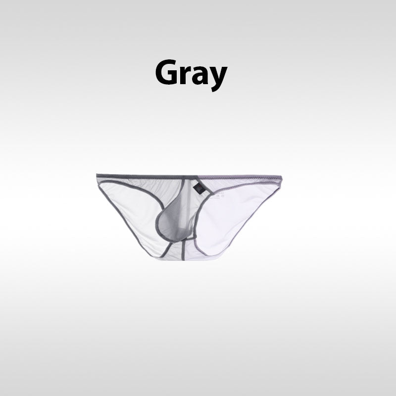 Color-Blocked Transparent Enlarged Pouch Men’s Brief