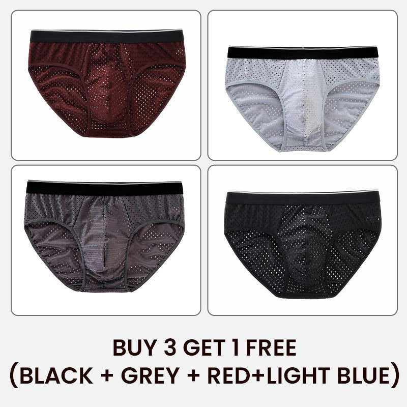 Comfortable Fit Mesh Plus Size Men's Briefs【Buy 3 Get 1 Free】