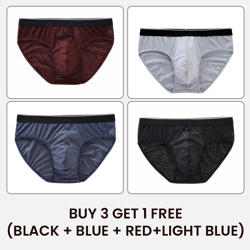 Comfortable Fit Mesh Plus Size Men's Briefs【Buy 3 Get 1 Free】