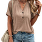 Women's Dailywear Casual Button Pullover V-Neck Short Sleeve Shirt