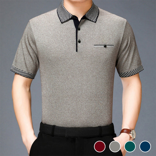 Men's Summer Short Sleeve Knit Polo Shirt - Classic and Comfortable