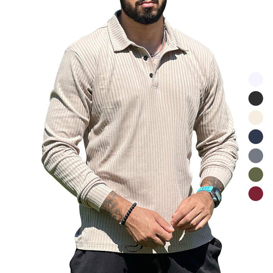 Men's Long Sleeve Lapel Golf Shirt