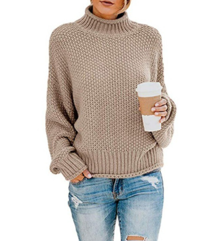 Hot Sale - Loose Solid Color Large Size Turtleneck Sweater
