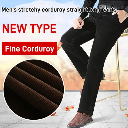 Men's Stretchy Corduroy Straight Long Pants-buy 2 free shipping