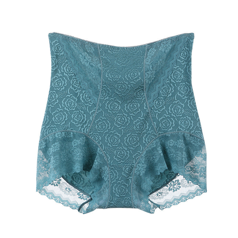 Elegant Lace Pressure Tummy Tucking Hip Lifting Cotton Panties