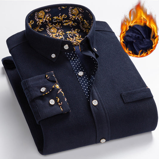 Black Friday Sale - 49% OFF💥Men's High Quality Corduroy Warm Winter Shirt Thick Fleece