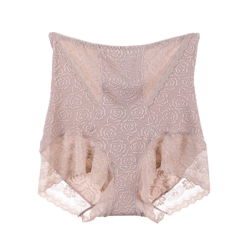 Elegant Lace Pressure Tummy Tucking Hip Lifting Cotton Panties