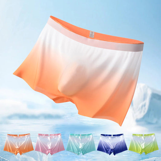 3D Quick-dry Breathable Ice Silk Gradient Color Briefs for Men
