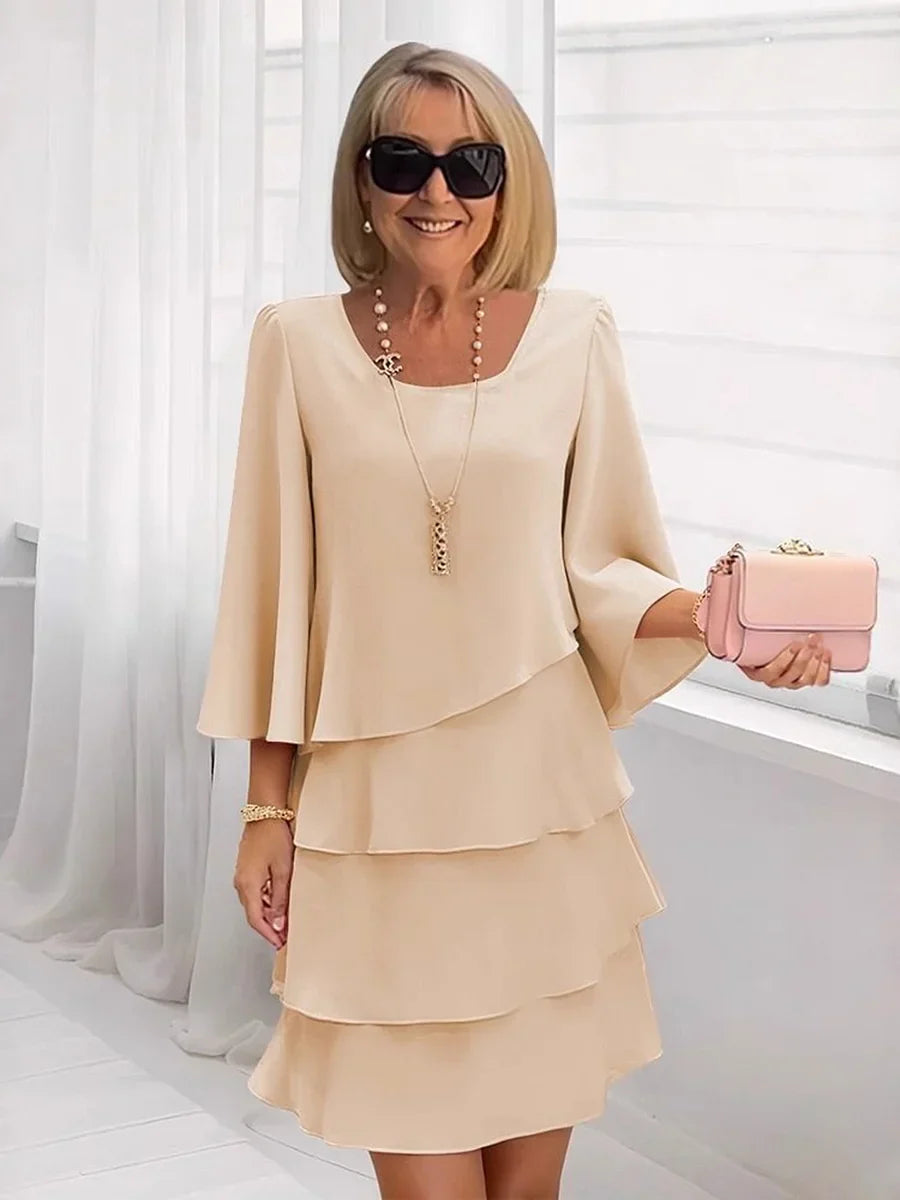 💃LAST DAY SAEL 60% OFF!!✨Women's Tiered Ruffle Dress with Flared Sleeves