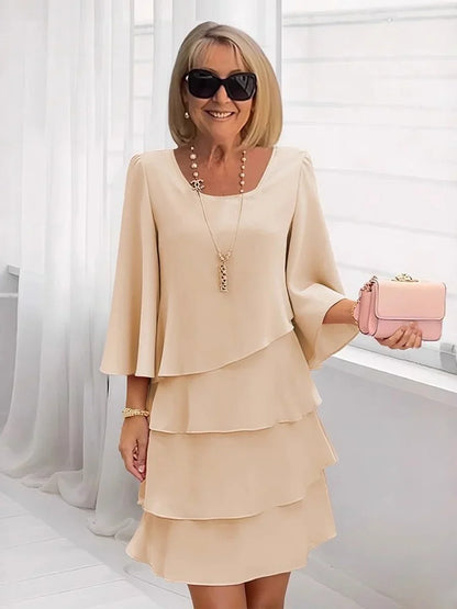 💃LAST DAY SAEL 60% OFF!!✨Women's Tiered Ruffle Dress with Flared Sleeves