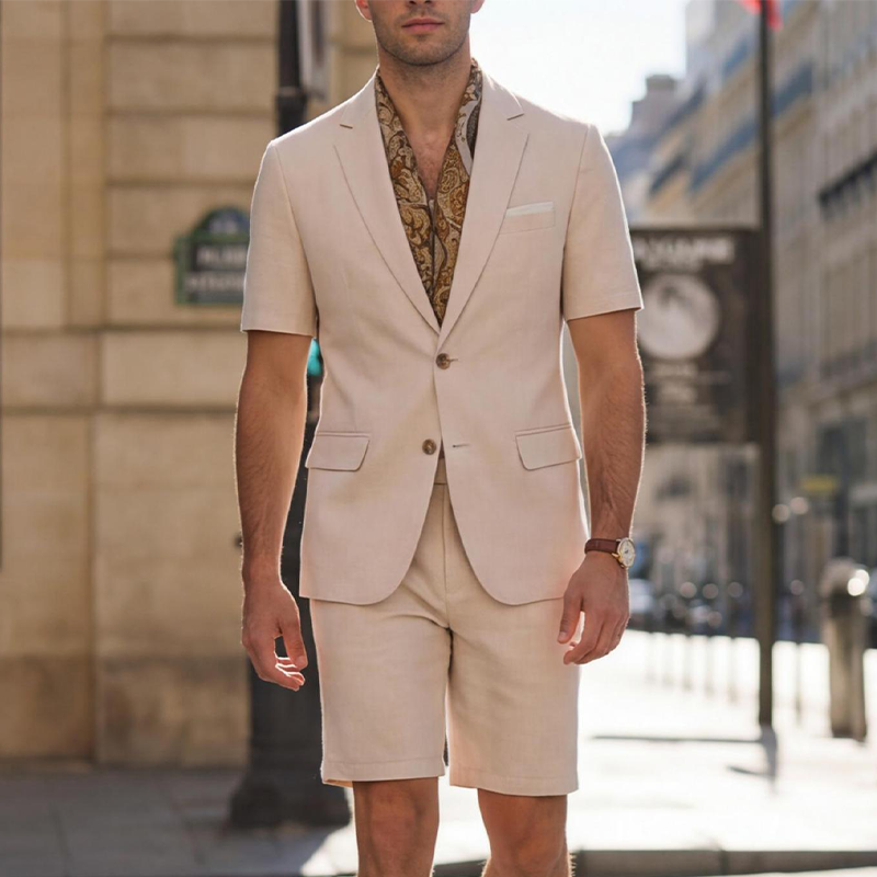 Men's Short Sleeve Suit 2-Piece Set【FREE SHIPPING】