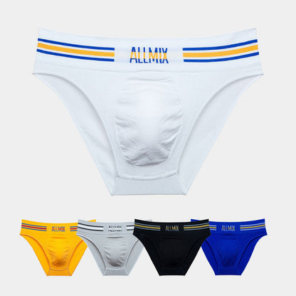 Men's Sexy Colorful Stripe Letter Seamless Low Waist Briefs