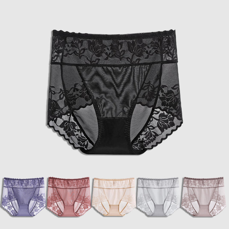 Large Size Non-marking High-waisted Women's Lace Panties