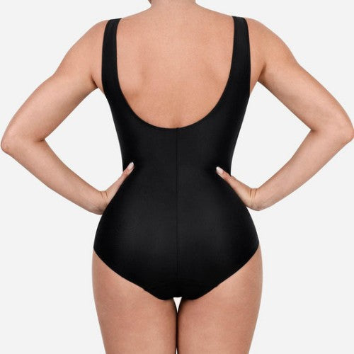 Deep-V Neck One-Piece Shapewear Swimsuit