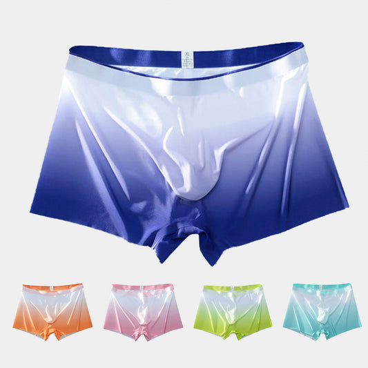 3D Quick-dry Breathable Ice Silk Gradient Color Briefs for Men