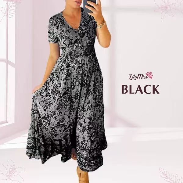 📢📢50% OFF!!⏰Floral Print V-neck Dress