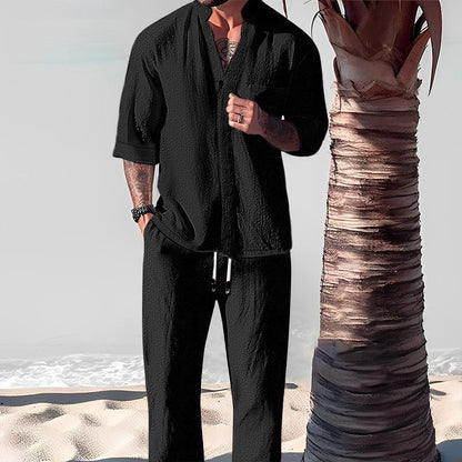 Men's Trendy Cotton Linen Top & Pants Two-Piece Set🎉BIG SALE-50% OFF🎉FREE SHIPPING