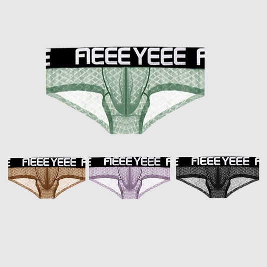 Men's Low-Waist Breathable Ultra-Thin Sheer Sexy Stretch Boxers Briefs