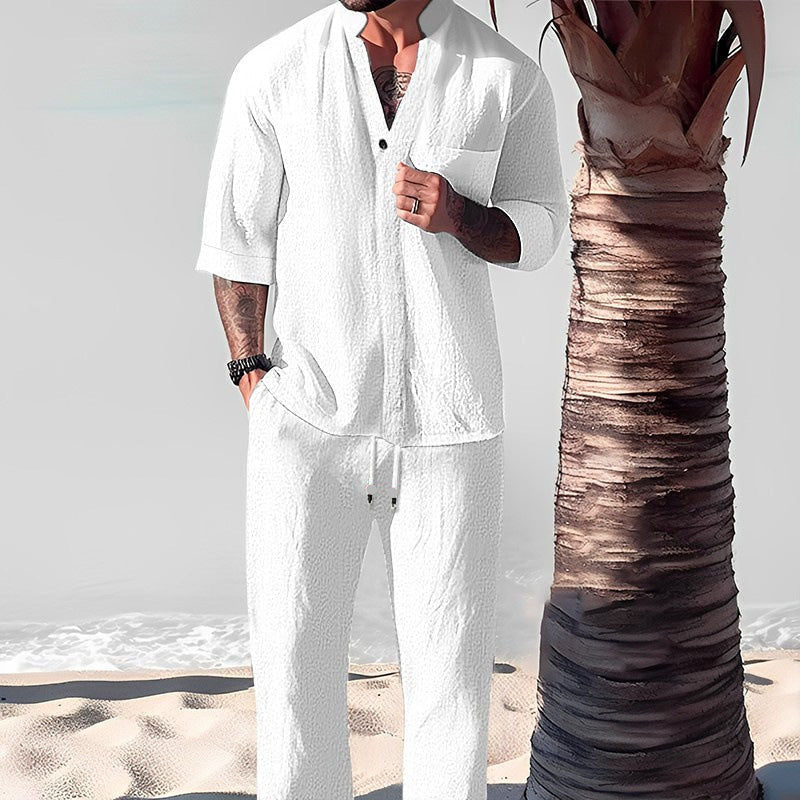 Men's Trendy Cotton Linen Top & Pants Two-Piece Set🎉BIG SALE-50% OFF🎉FREE SHIPPING