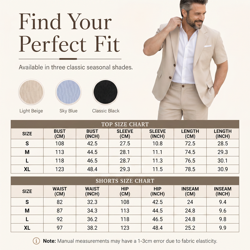Men's Short Sleeve Suit 2-Piece Set【FREE SHIPPING】