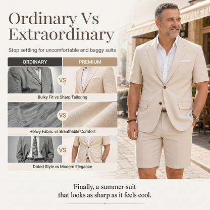 Men's Short Sleeve Suit 2-Piece Set【FREE SHIPPING】