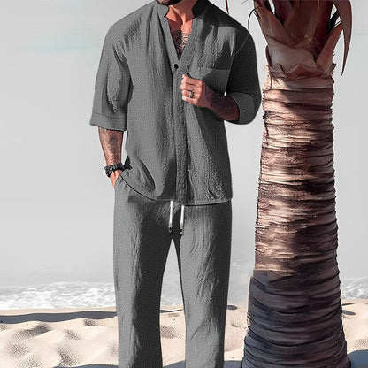Men's Trendy Cotton Linen Top & Pants Two-Piece Set🎉BIG SALE-50% OFF🎉FREE SHIPPING