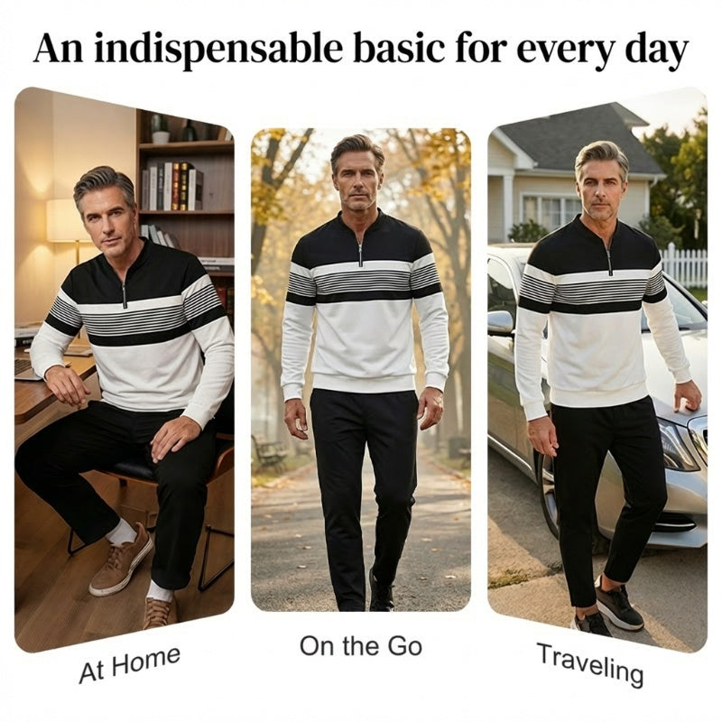 🔥FREE SHIPPING🧵 Men's Graphic Print Pullover & Pants Set – Bold streetwear style. Ultimate comfort for lounging or errands👖