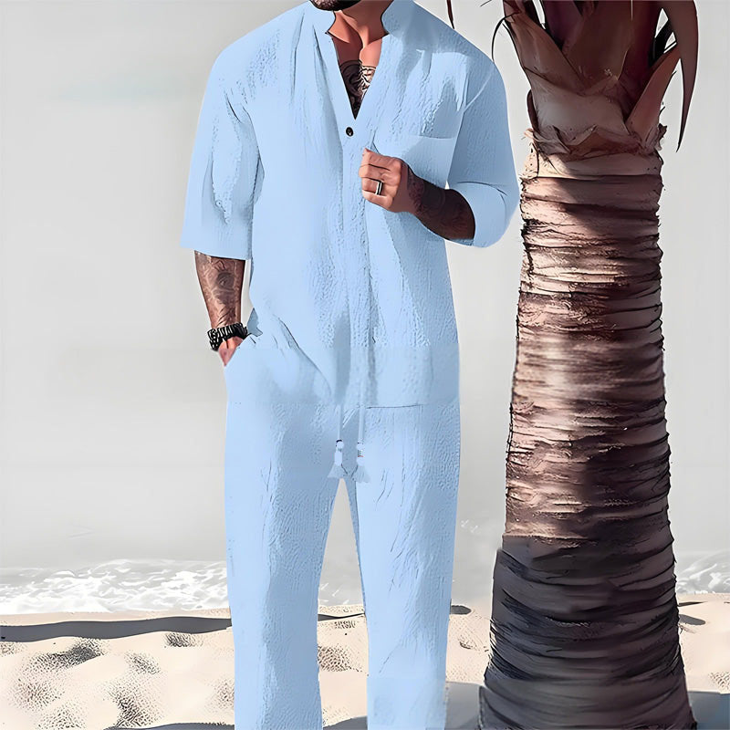 Men's Trendy Cotton Linen Top & Pants Two-Piece Set🎉BIG SALE-50% OFF🎉FREE SHIPPING