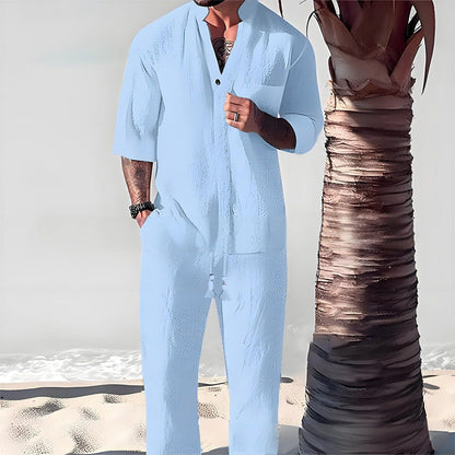 Men's Trendy Cotton Linen Top & Pants Two-Piece Set🎉BIG SALE-50% OFF🎉FREE SHIPPING