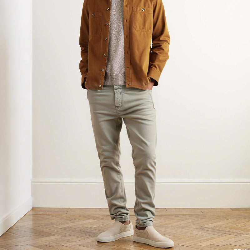 🖤 LAST DAY: 50% OFF! 🖤 Men’s Casual Slim-Fit Solid Color Pants+Belt ❄️