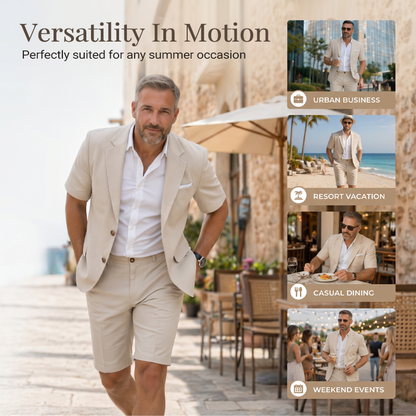 Men's Short Sleeve Suit 2-Piece Set【FREE SHIPPING】