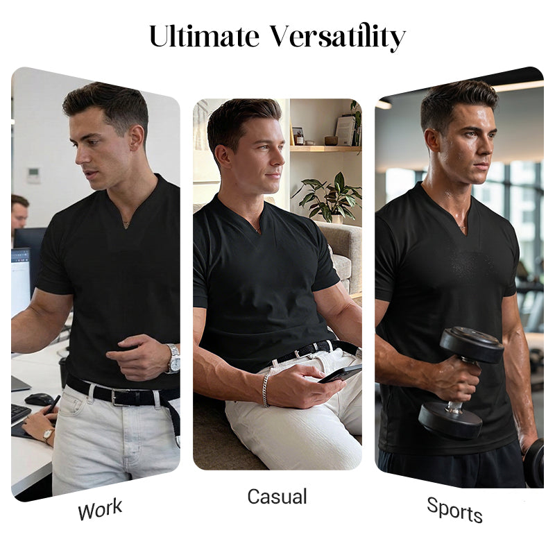 Men Gentlemans Business Short Sleeve Fitness T-shirt🔥HOT SALE 49% OFF