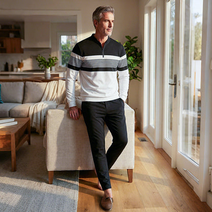 🔥FREE SHIPPING🧵 Men's Graphic Print Pullover & Pants Set – Bold streetwear style. Ultimate comfort for lounging or errands👖