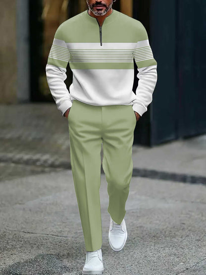 🔥FREE SHIPPING🧵 Men's Graphic Print Pullover & Pants Set – Bold streetwear style. Ultimate comfort for lounging or errands👖