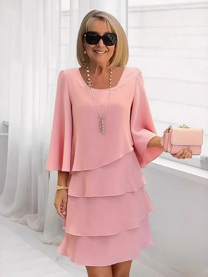 💃LAST DAY SAEL 60% OFF!!✨Women's Tiered Ruffle Dress with Flared Sleeves