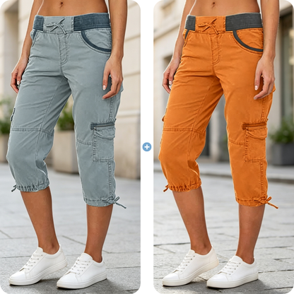 Women's High-Waist Cargo Capri Pants