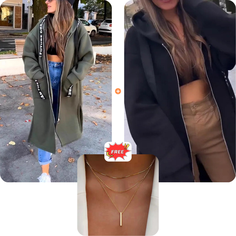 ⌛Limited-Time Offer🧥New This Season - Long Zipper Hoodie with Pockets - Versatile, Warm, and Comfortable
