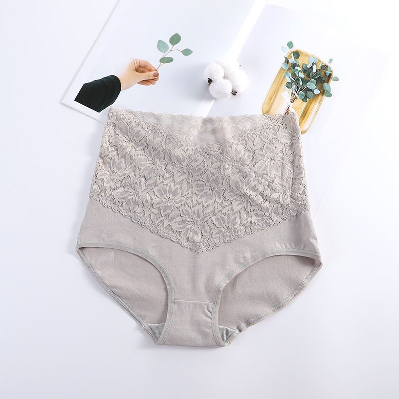 Women's High Waist Cotton Lace Panties