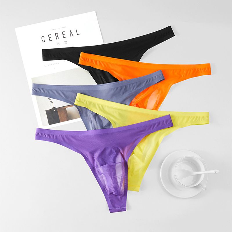 Men's Ultra-Thin Ice Silk Sexy Transparent Thong【Buy 3 Get 2 Free】