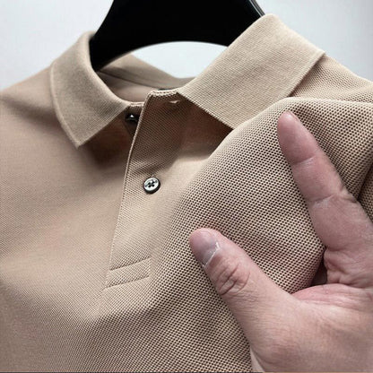 Men’s Fashionable Lapel Long-sleeve T-shirt
