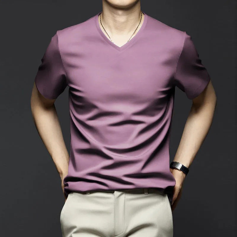 Men's Modal Short Sleeves V-Neck T-Shirt