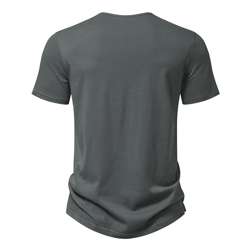 Men's Solid Colour V-Neck Cotton T-Shirt⭐Neu eingetroffen – 49 % RABATT