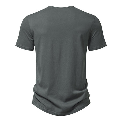 Men's Solid Colour V-Neck Cotton T-Shirt⭐Neu eingetroffen – 49 % RABATT