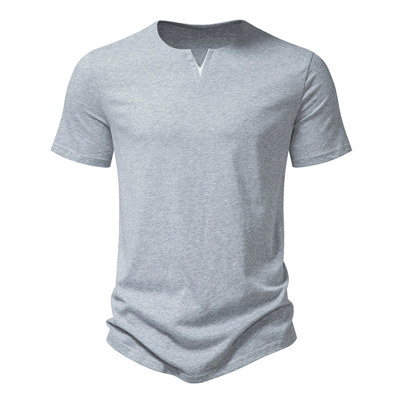 Men's Solid Colour V-Neck Cotton T-Shirt⭐Neu eingetroffen – 49 % RABATT