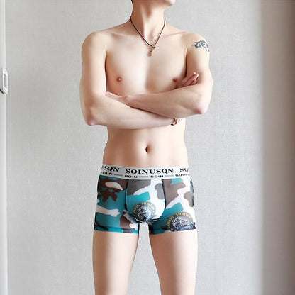 Men's Ultra-Thin Ice Silk Mesh Printed Boxer Briefs