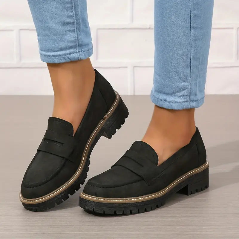 ⏳Factory offer last day - 53% discount 🎁Comfortable women's loafers with chunky heels and slip-on design