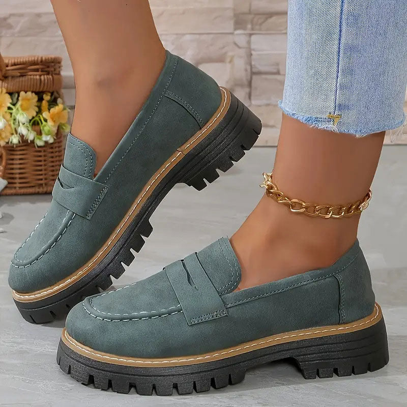 ⏳Factory offer last day - 53% discount 🎁Comfortable women's loafers with chunky heels and slip-on design