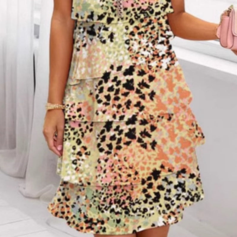 🎁 Hot Sale 49% OFF 🔥Versatile Stylish Leopard Colorful Print Sequin Dress