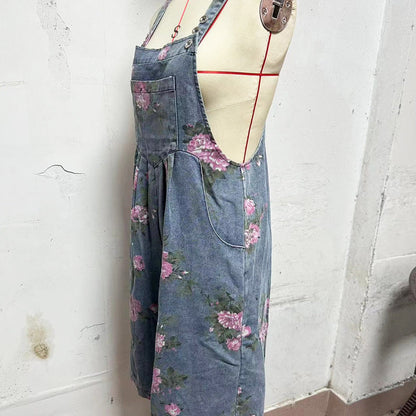 🌸2025 New Fashion🌸 Vintage Floral Printed Denim Jumpsuit